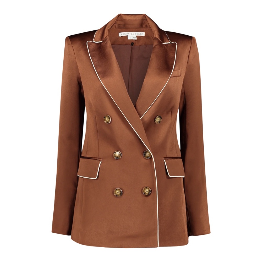 $798 VERONICA BEARD Roche Dickey Blazer Cooper Twill Satin Sz 6